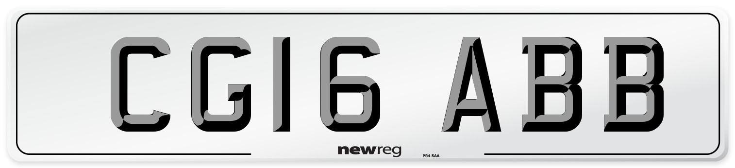 CG16 ABB Number Plate from New Reg